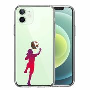 iPhone12mini 側面ソフト 背面ハード ハイブリッド クリア ケース サッカー ヘディング 女子