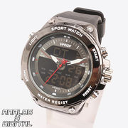 アナデジ デジアナ HPFS9402-BKBK アナログ&デジタル クロノグラフ ダイバーズウォッチ風メンズ腕時計