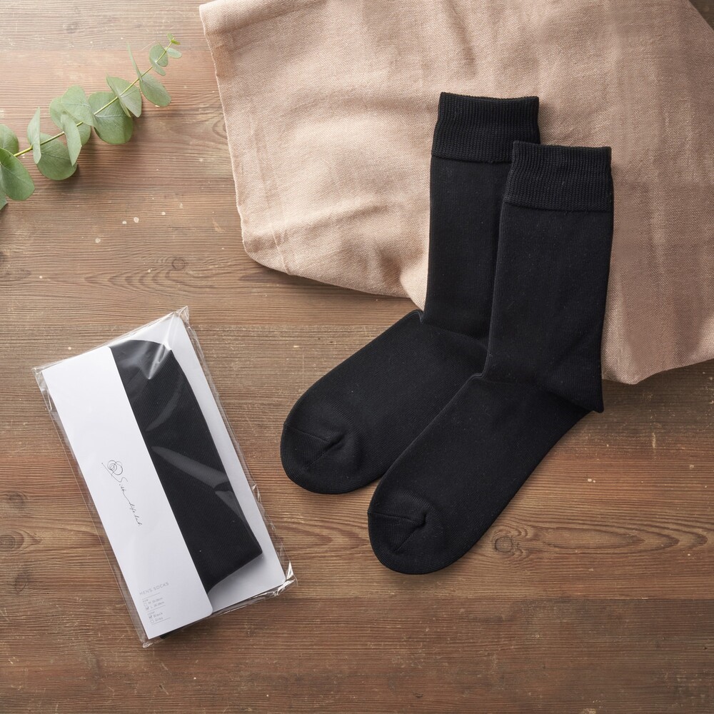 足指の乾燥やニオイ、冷え対策に！特許加工技術採用　◆ メンズ　シルク靴下（ソックス）