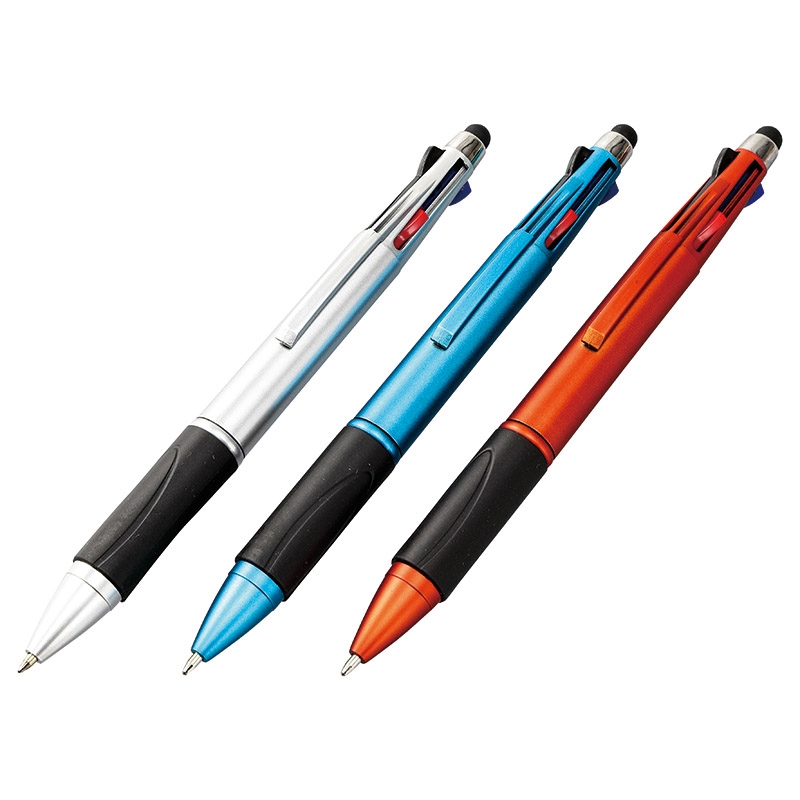 タッチペン付4色ボールペン（1P）SC-1606　ギフト　プレゼント　ノベルティ　粗品　