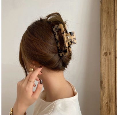 ヘアクリップ バンスクリップ べっ甲風 大きめ シンプル