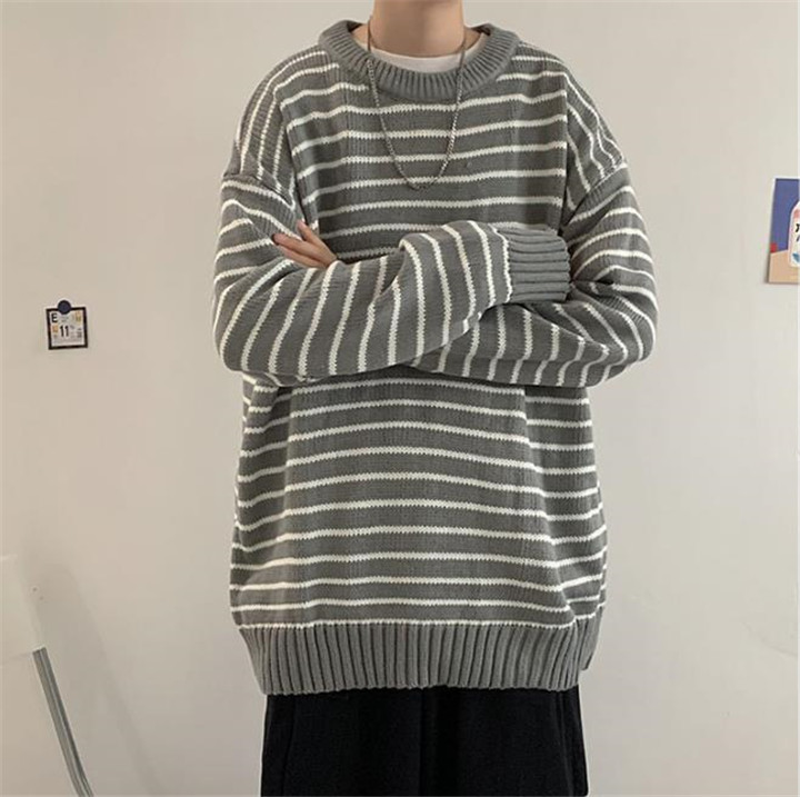レトロカジュアルボーダーセーターメンズゆったりするニットトップスコート暖かい厚手 新品 アパレル 株式会社 Ouka Car Leasing 問屋 仕入れ 卸 卸売の専門 仕入れならnetsea