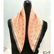 【スカーフ】小紋幾何柄ポリエステルプチスカーフ