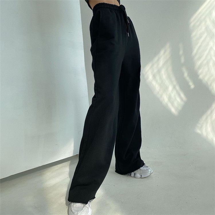 韓国ファッション 2021 新品 ゆったりする スリム ハイウエスト ワイドパンツ おしゃれな 大人気 簡約