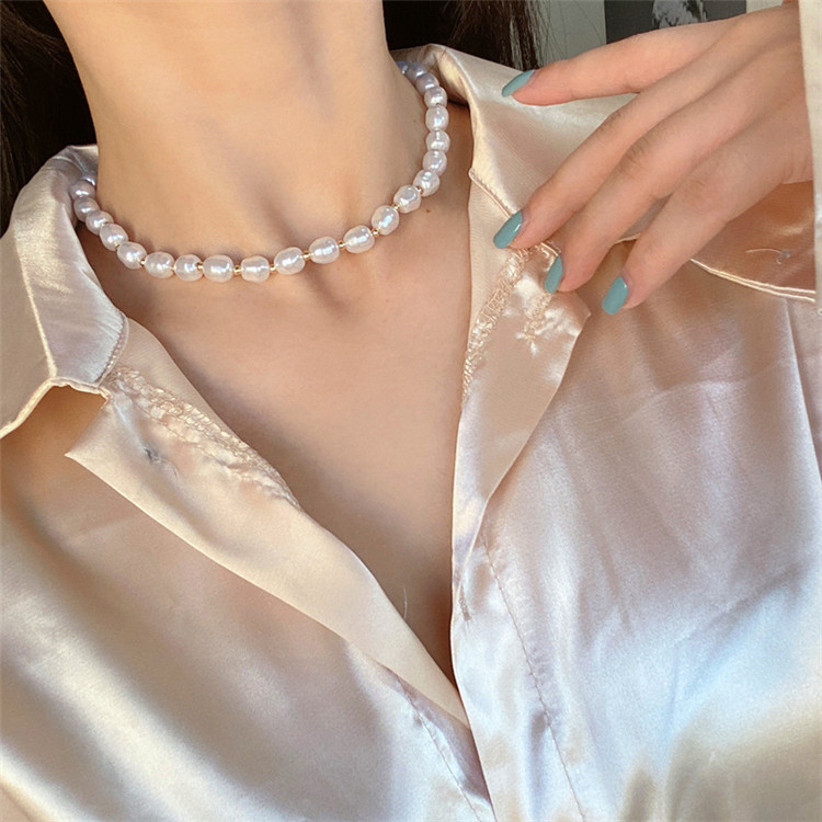 新品気質おしゃれな イレギュラー 真珠 ネックレス 洗練された エレガント 鎖骨チェーン シンプル 大人気