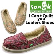 【SANUK】(サヌーク) I Can t Quilt You Loafers Shoes / ボア レディース シューズ スリッポン　2色