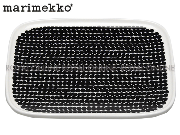Y) 【マリメッコ】 67844 ラシィマット プレート 15×12cm ホワイト/ブラック 皿 お皿 食器