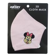【雑貨】ミニーマウス 刺繍付き立体布マスク