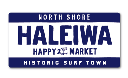 ハレイワハッピーマーケット ステッカー スクエア HALEIWA ブルー 02 HHM059 おしゃれ ハワイ