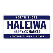 ハレイワハッピーマーケット ステッカー スクエア HALEIWA ブルー 02 HHM059 おしゃれ ハワイ