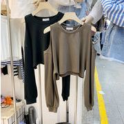 大人のキレイを求めて 無地 長袖 tシャツ 韓国スタイルins ショットタイプ 上着 レディース トップス