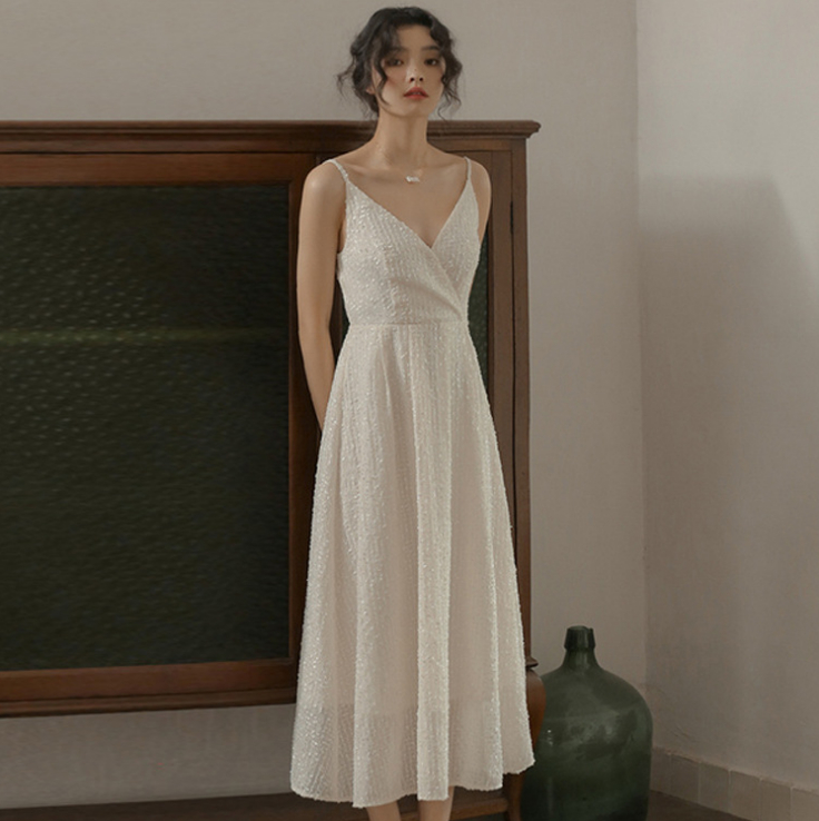 着心地に拘った、シンプルアイテム ワンピース シフォン ドレス マキシ 韓国ファッション レディース