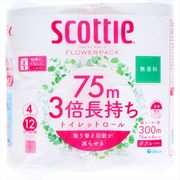 スコッティ フラワーパック3倍長持ち4ロール（ダブル）〈無香〉