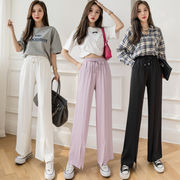 ビスコース 夏新作 シフォン ハイウエスト カジュアルパンツ ズボン レディース 韓国ファッション