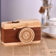 超可愛い撮影装具　オルゴール  音楽が出る　道具　木製カメラ　撮影　おもちゃ　可愛い