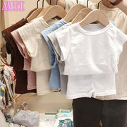 夏 韓国 子供服 半袖 Tシャツ 短パン 綿 家庭服 セット 80-120 cm
