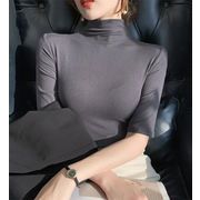 デートテクニック 韓国ファッション ミニマリスト 上着 Tシャツ 七分袖 フォーリンスタイル 簡約
