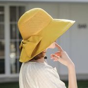 春夏　帽子　ハット　韓国風　紫外線対策　日焼け防止　リボン　レディースファッション