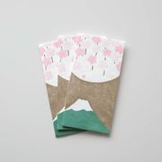 【新登場！伝統技法、型染めで一色ずつ職人が手摺りで製作しました！】手摺り型染め金封 富士にしだれ桜