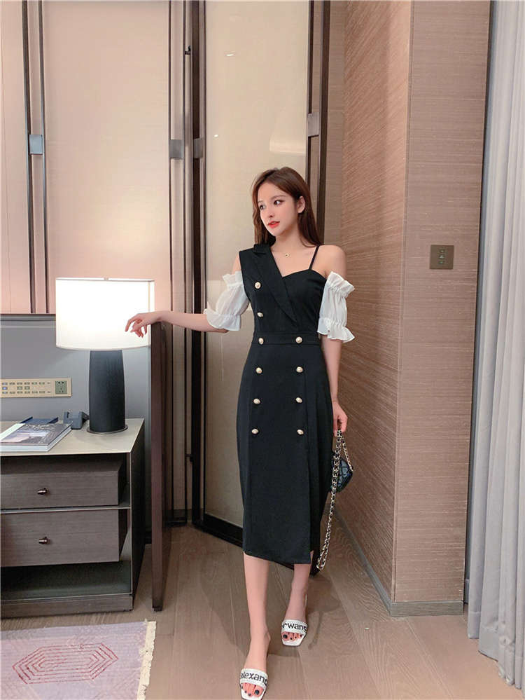 大販促 優れた品質 上品 ドレス 韓国ファッション シングルショルダー ベアトップ セクシー