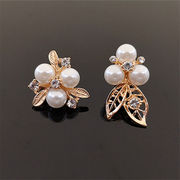 パール付き ヘアパーツ アクセサリーパーツ diyパーツ ハンドメイド素材 デコパーツ 基礎パーツ