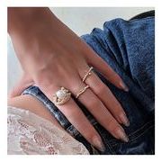 パール付き四つ葉のクローバーリング　パール指輪　アクセサリー