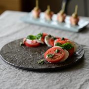 木肌 26丸フラットプレート 黒[美濃焼]