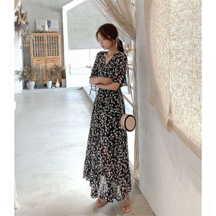 ワンピース レディース 40代 マキシワンピース 花柄 春夏 きれいめ膝丈 半袖 アパレル 個人事業主 グッズワン 問屋 仕入れ 卸 卸売の専門 仕入れならnetsea