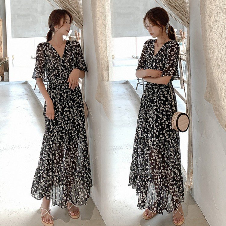 ワンピース レディース 40代 マキシワンピース 花柄 春夏 きれいめ膝丈 半袖 アパレル 個人事業主 グッズワン 問屋 仕入れ 卸 卸売の専門 仕入れならnetsea