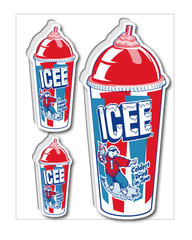 ICEE NEW CUP レッド ステッカー ICE001 アメリカン雑貨 グッズ くま クマ 熊