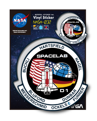 NASAステッカー SPACELAB D1 ロゴ エンブレム 宇宙 スペースシャトル NASA032 グッズ