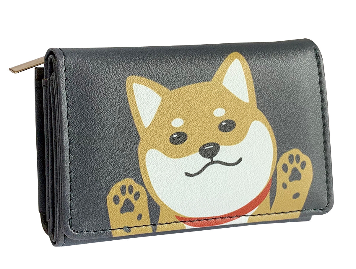 かわいらしい柴犬柄が素敵です!ドッグミニ財布