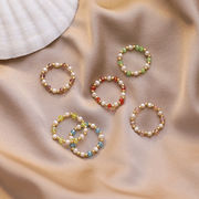 リング　指輪　天然淡水パール　ビーズ　アクセサリー　韓国ファッション