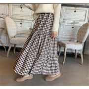 激安セール チェック柄 ロングセクション スカート ゆったりする 韓国 ファッション