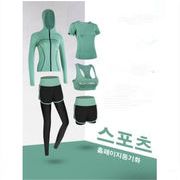 コーデを格上げ 韓国ファッション スポーツ セット ジム ランニング 速乾性の服 ヨガの服 薄い