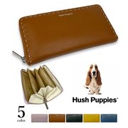 全5色　Hush Puppies ハッシュパピー リアルレザー ステッチデザイン ラウンドファスナー  長財布