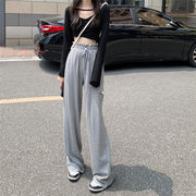 韓国ファッション 柔らかい 大人気 新作 ワイドパンツ ドレープ ハイウエスト スリム カジュアルパンツ