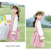 子供服 ワンピース 160 ピンク キッズ 女の子 春服 長袖ワンピース 韓国子供服 子供ドレス dress