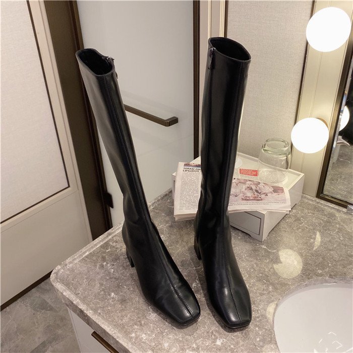 2020秋冬新作 レディース ロングブーツ boots スクエアトゥ 美脚 