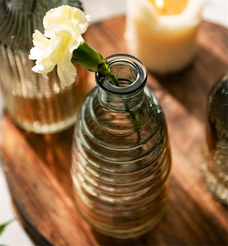 小さな花瓶 自宅 装飾 レリーフ ガラス リビングルーム エレガント クリエイティブ