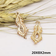 メタルチャーム【259.ピーコックフェザー】10個売り 孔雀 ピーコック 金属 チャーム