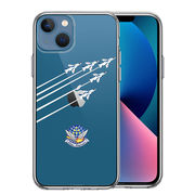 iPhone13mini 側面ソフト 背面ハード ハイブリッド クリア ケース シェル ブルーインパルス