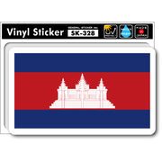 SK328 国旗ステッカー カンボジア CAMBODIA 国旗 PC スマホ スーツケース