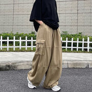 【2022冬新作】韓国風　メンズ服　カジュアル　大きいサイズ　ワイドパンツ　ゆったり　サイドポケット