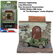 JOHNNY LIGHTNING 1:64  WWII Willys MB Jeep & "To Bastogne" Diorama ミニカー