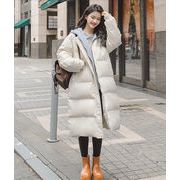 韓国ファッション 2021 冬 ゆったりする 中・長セクション フェイク2ピース 綿の服 パンの服 上品映え