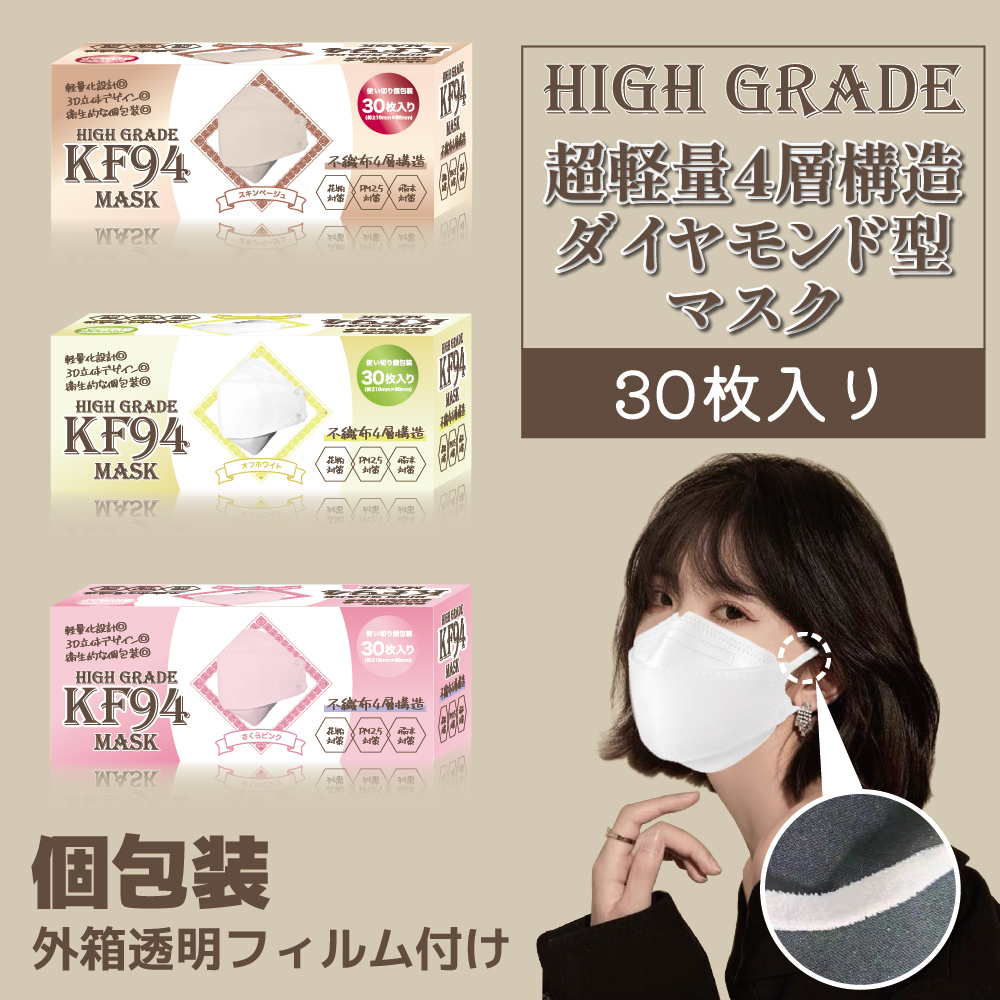 KF94マスク  3色 血色 韓国風 インスタ映え 不織布マスク 口紅が付きにく 4層構造★