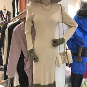 韓国ファッション 大人気 セーター シンプル 秋 冬 スリム 暖かい 厚手 ニット