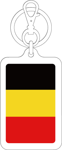 【選べるカラー】KSK265 ベルギー BELGIUM 国旗キーホルダー 旅行 スーツケース