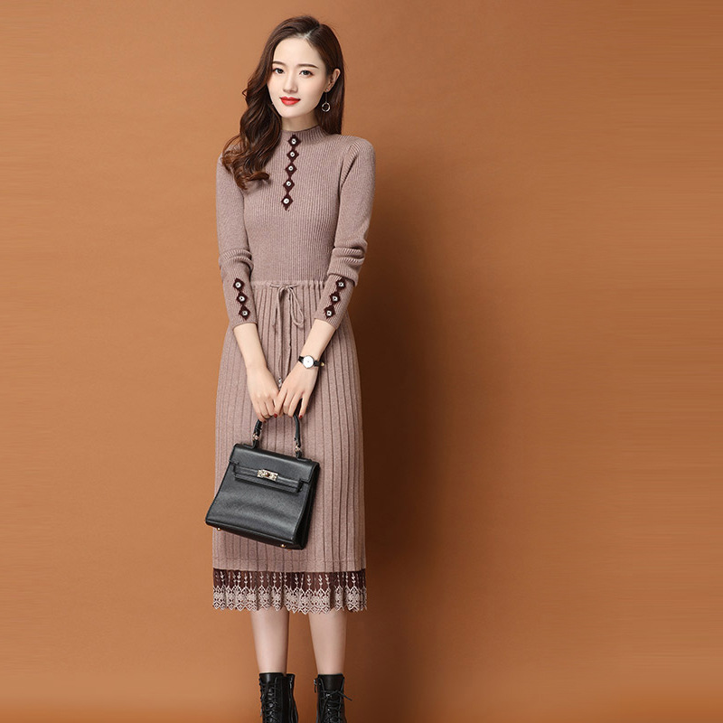 ニットワンピース レディース 長袖ニットロングセーター おしゃれ 無地 Www Watsons Biz Id